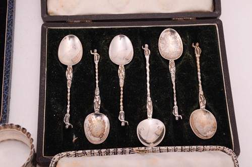 Lot 573 - A mixed collection of silver including three...
