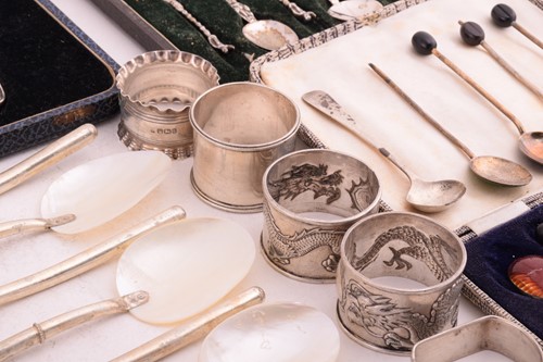 Lot 573 - A mixed collection of silver including three...