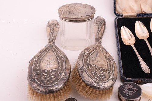 Lot 573 - A mixed collection of silver including three...