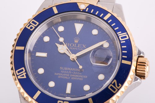 Lot 429 - A Rolex Submariner Bi-metal Blue dial...