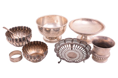 Lot 534 - A group of silver items including an engraved...