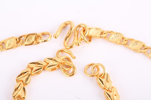 Lot 64 - A fancy link necklace and a bracelet; the...