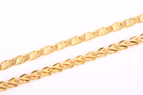 Lot 64 - A fancy link necklace and a bracelet; the...