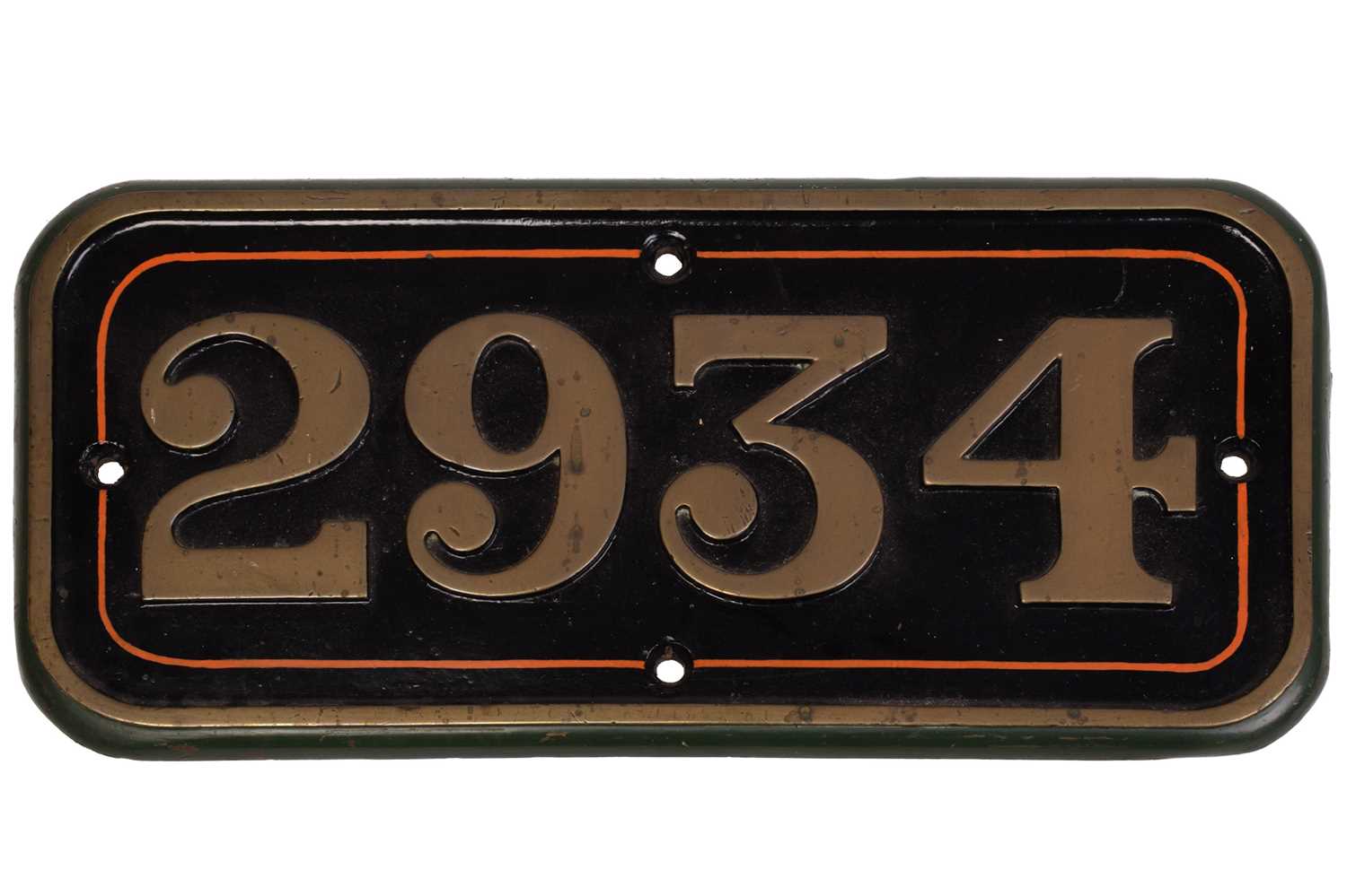 Lot 348 - A large cast brass cab side railway locomotive...