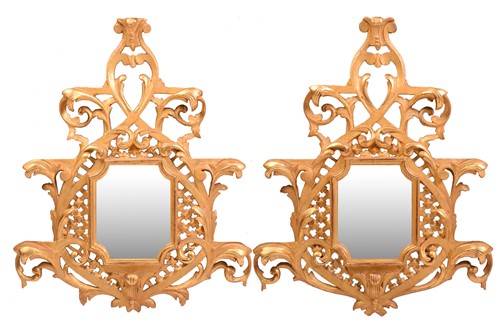 Lot 277 - A pair of George II style giltwood wall...