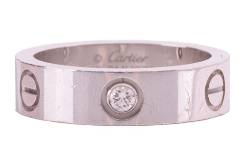 Lot 289 - Cartier - an 18ct white gold 'Love' ring with...