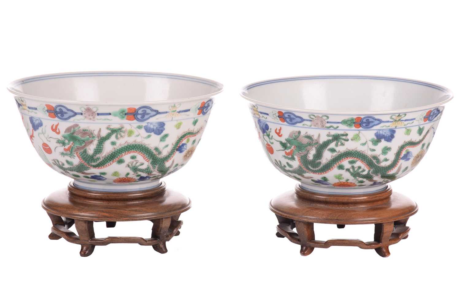 Lot 146 - A matched pair of Chinese "Dragon and Phoenix"...