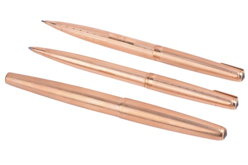 Lot 332 - A Parker pen 61 triple set, together with...
