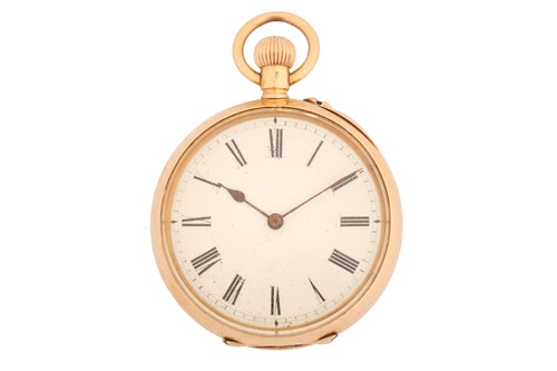 Lot 491 - A lady's 18k gold open-faced pocket watch...