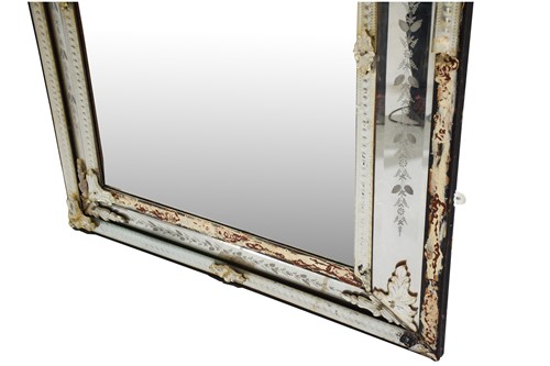 Lot 205 - A large Venetian rectangular wall mirror, with...