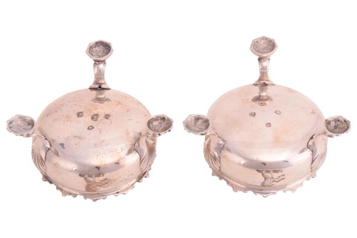 Lot 414 - A matched pair of George III silver salts with...