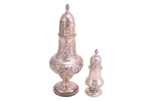 Lot 414 - A matched pair of George III silver salts with...