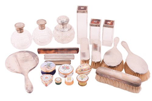 Lot 558 - A silver 1950s dressing table set with...