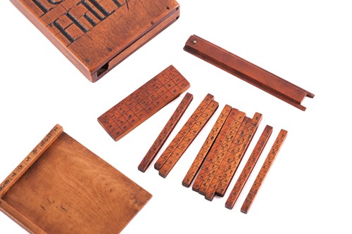 Lot 230 - A set of Napier's Bones, the fruitwood case...