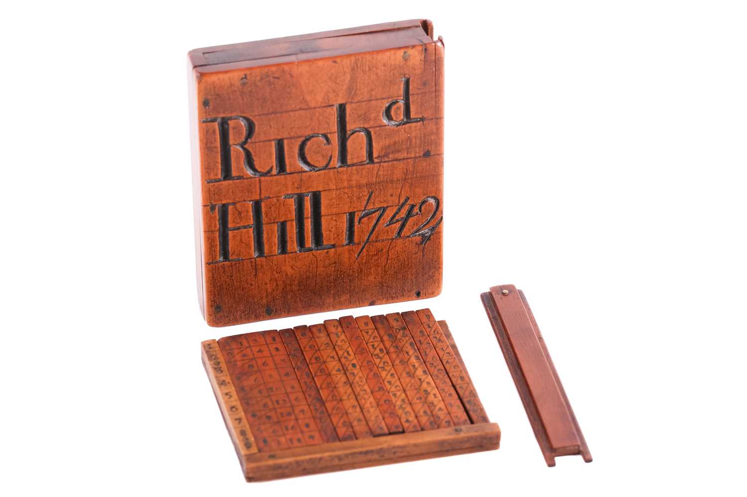 Lot 230 - A set of Napier's Bones, the fruitwood case...