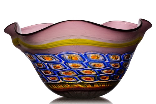Lot 254 - A large impressive Murano glass bowl with...