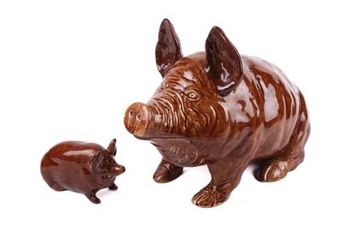 Lot 279 - A large Wemyss Ware pig, naturalistically...