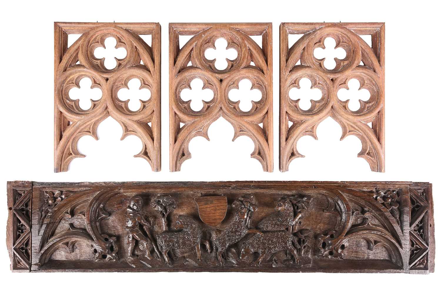 Lot 159 - A 15th/16th century Flemish carved oak frieze...