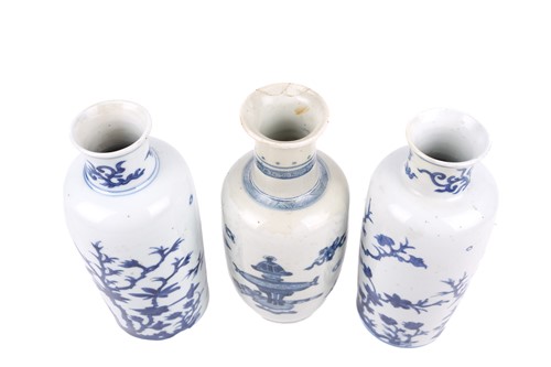 Lot 116 - Two similar Chinese blue and white porcelain...