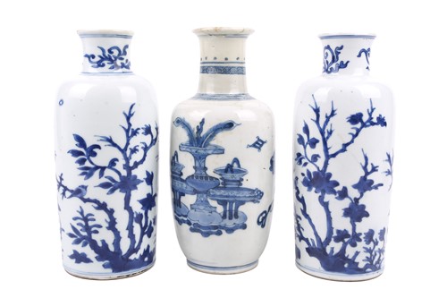 Lot 116 - Two similar Chinese blue and white porcelain...