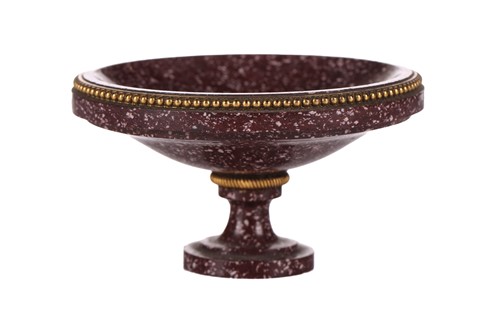 Lot 345 - A Porphyry miniature tazza, with the dished...