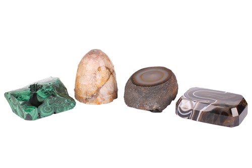 Lot 354 - Four mineral samples formed into paperweights,...