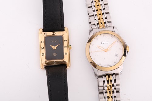 Lot 418 - A collection of two Gucci wristwatches...