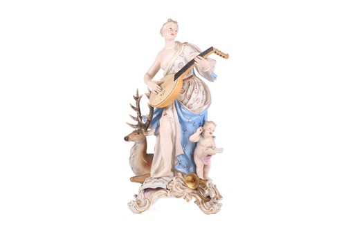 Lot 291 - A large 19th century Meissen porcelain figure,...