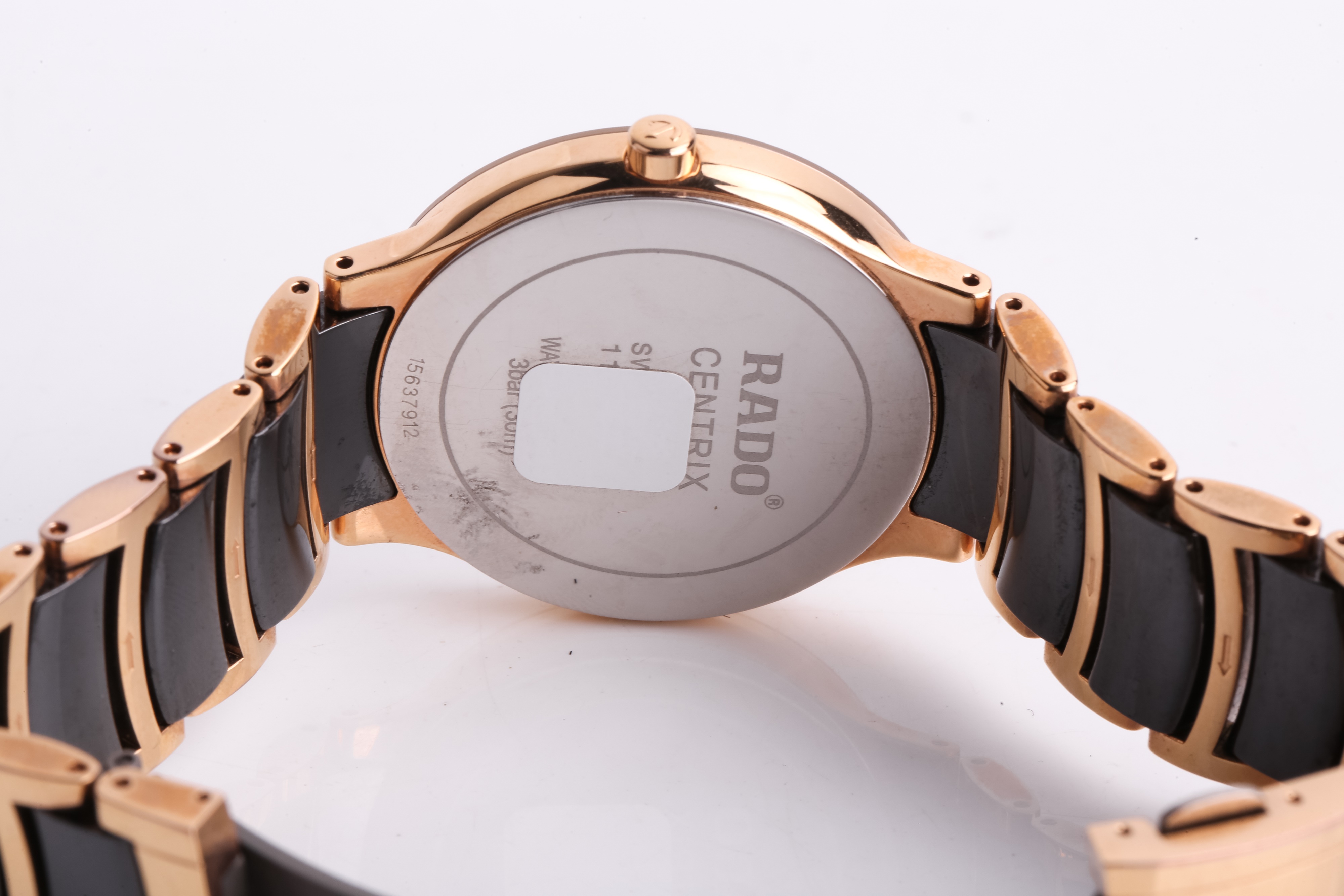 Lot 472 - A Rado 38mm Centrix diamond set wristwatch