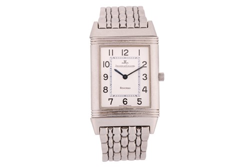 Lot 384 - A Jaeger-le-Coultre Reverso Stainless Steel...