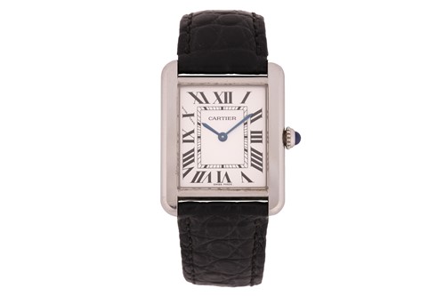 Lot 478 - A Cartier Tank Solo ladies Quartz wristwatch...