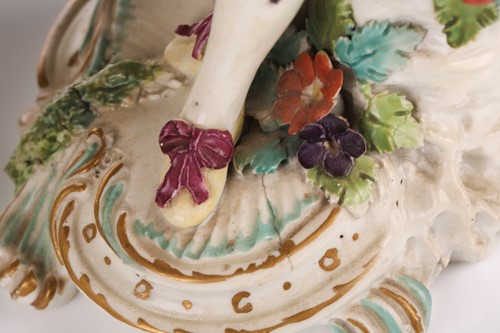 Lot 285 - A Derby porcelain figure, late 18th or...