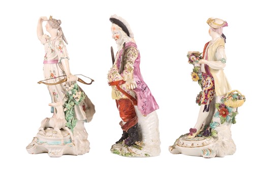 Lot 285 - A Derby porcelain figure, late 18th or...
