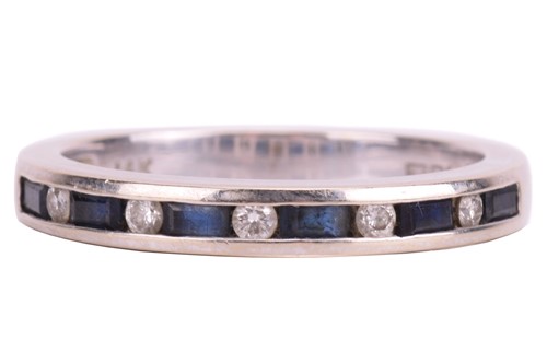 Lot 176 - A sapphire and diamond half-eternity ring,...