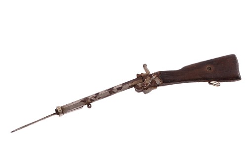 Lot 311 - A miniature pinfire rifle, fitted with a...