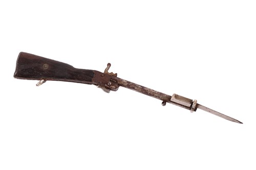 Lot 311 - A miniature pinfire rifle, fitted with a...