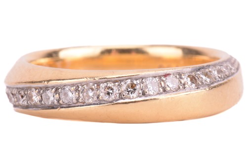 Lot 325 - A diamond-set wedding band of twisted design,...