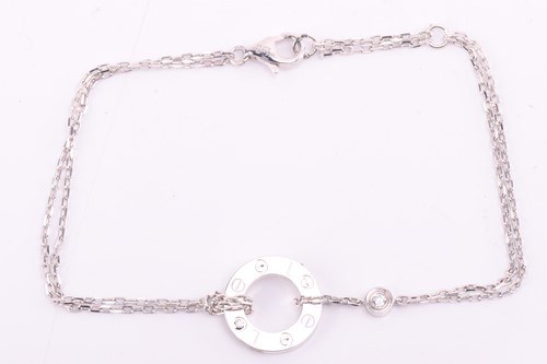 Lot 205 - Cartier - a 'Love' double chain bracelet and a...