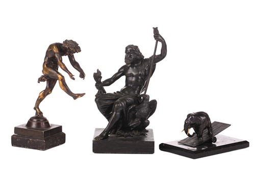 Lot 241 - A 19th-century patinated bronze figure of Zeus,...