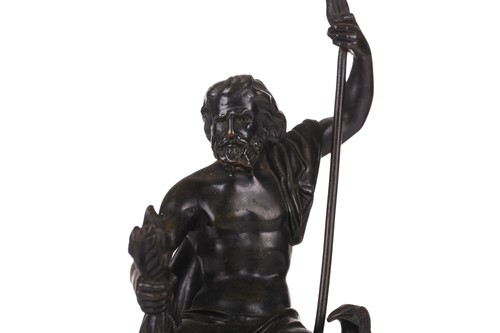 Lot 241 - A 19th-century patinated bronze figure of Zeus,...
