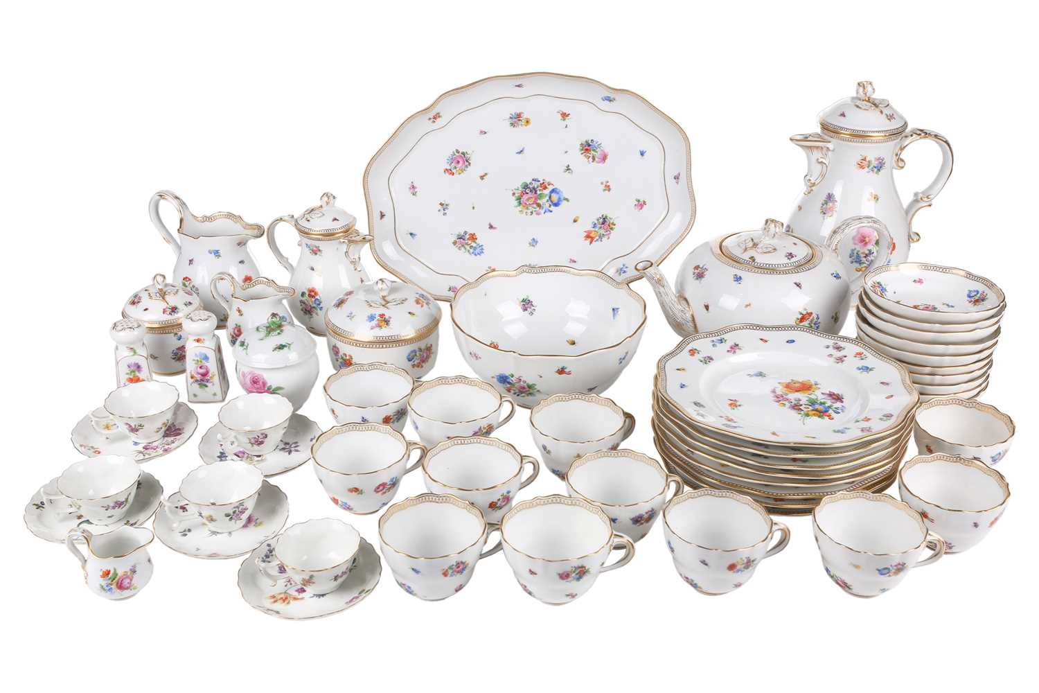 Lot 269 - A Meissen part coffee service, late 19th...