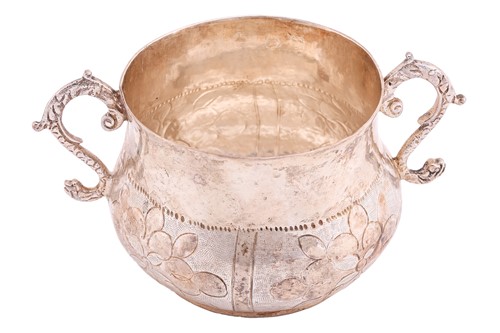 Lot 510 - A Charles II silver two-handled porringer, the...