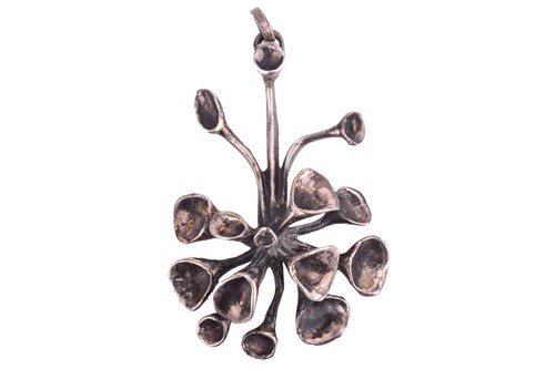 Lot 384 - A Finnish silver pendant of organic shape...