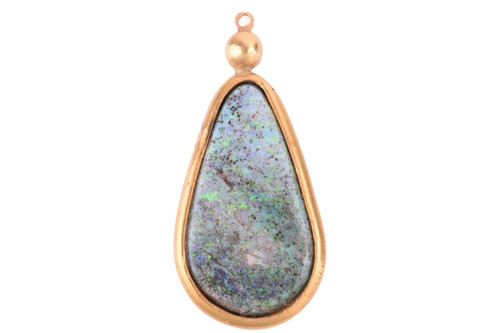 Lot 322 - A matrix opal pendant, comprising a...