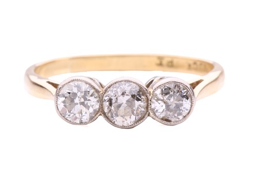 Lot 342 - A diamond trilogy ring, comprising three...