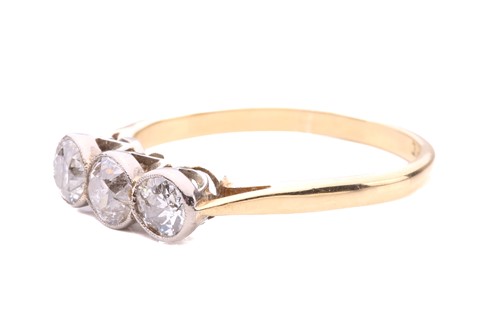 Lot 342 - A diamond trilogy ring, comprising three...