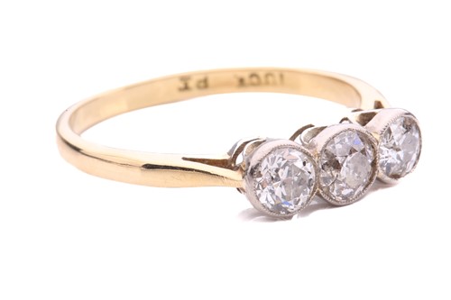 Lot 342 - A diamond trilogy ring, comprising three...