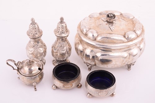 Lot 429 - A continental white metal tea caddy; of lobed...