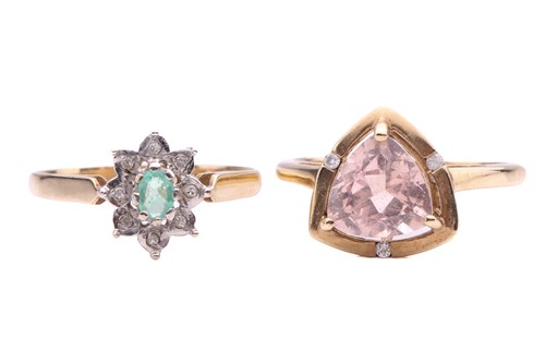 Lot 133 - Two gem-set rings; comprising a morganite and...