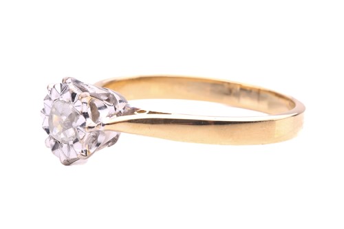 Lot 41 - A diamond solitaire ring set with an old cut...